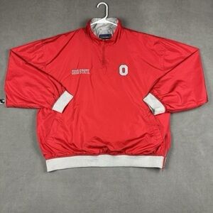 Vintage Ohio State Buckeyes Jacket Mens M Red OSU Football Windbreaker NCAA GUC
